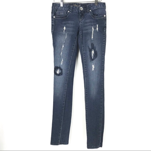 Guess Distressed Skinny Jeans Size 24 Women Blue - Picture 3 of 8